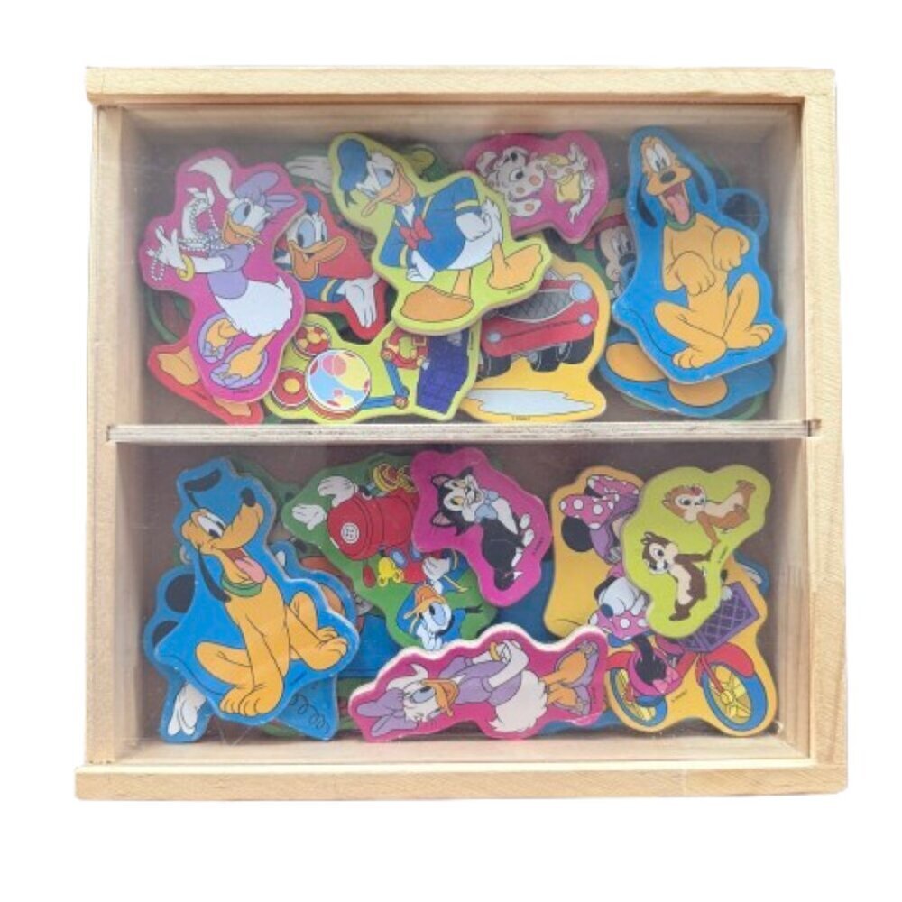 Melissa & Doug Disney Mickey Mouse 19 Wooden Character Magnets in Box